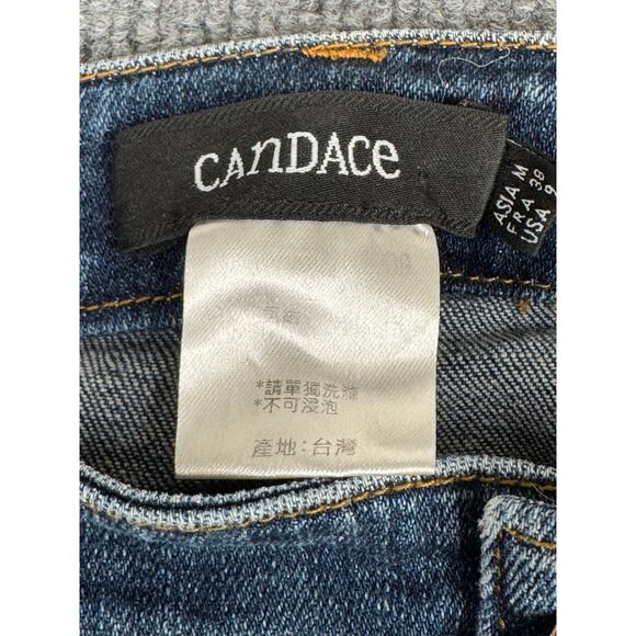 Candace Women's Embroidered Jeans Size 9 Skinny Fit Vintage Y2K Rainbow Key - Picture 4 of 16